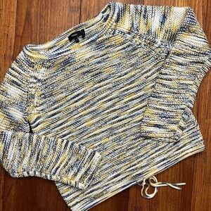 Theory Chunky Boxy Cotton Blend Crewneck Pullover / Medium